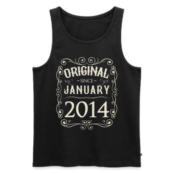 Vintage - Original since Januar 2014 Geburtstag - Männer Premium Bio Tank Top - Schwarz - Vorne - Michal (187cm)