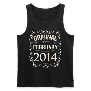 Vintage - Original since Februar 2014 Geburtstag - Männer Premium Bio Tank Top - Schwarz - Vorne - Michal (187cm)
