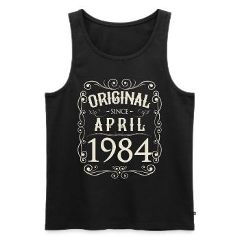 Vintage - Original since April 1984 Geburtstag - Männer Premium Bio Tank Top - Schwarz - Vorne - Michal (187cm)