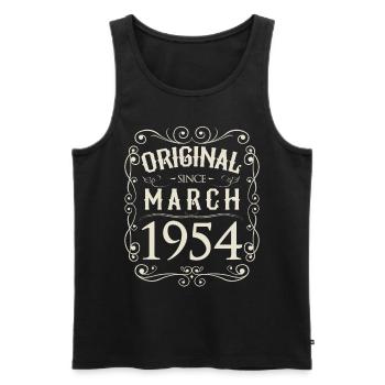 Vintage - Original since März 1954 Geburtstag - Männer Premium Bio Tank Top - Schwarz - Vorne - Michal (187cm)