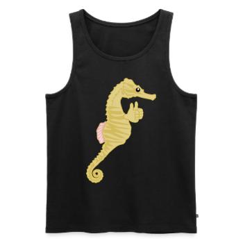 Seahorse Thumbs Seahorses - Männer Premium Bio Tank Top - Schwarz - Vorne - AI Model Male 178 light (178cm)