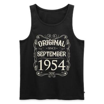 Vintage - Original since September 1954 Geburtstag - Männer Premium Bio Tank Top - Schwarz - Vorne - Michal (187cm)