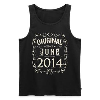 Vintage - Original depuis l'anniversaire de juin 2014 - Débardeur bio Premium Homme - noir - Devant - AI Model Male 178 light (178cm)