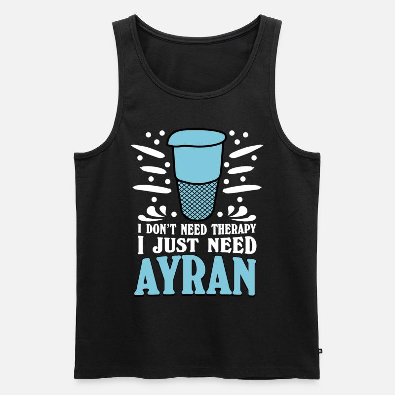 Ayran Therapy - Männer Premium Bio Tank Top - Schwarz