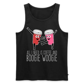 Boogie Woogie Café Danse Danse - Débardeur bio Premium Homme - noir - Devant - AI Model Male 178 light (178cm)