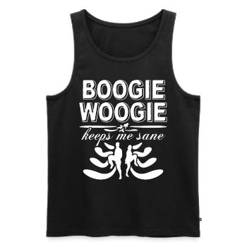 Boogie Woogie Danse Swing Danse - Débardeur bio Premium Homme - noir - Devant - AI Model Male 178 light (178cm)