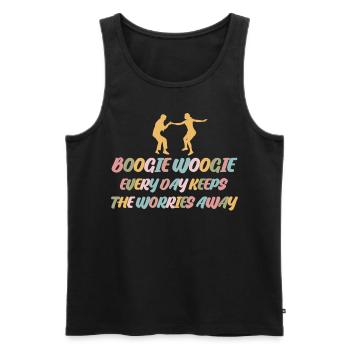Boogie Woogie Balançoire de danse rétro - Débardeur bio Premium Homme - noir - Devant - AI Model Male 178 light (178cm)