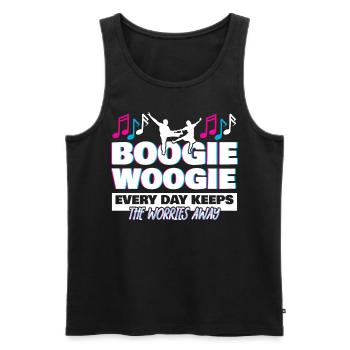Boogie Woogie Dance Swing rétro - Débardeur bio Premium Homme - noir - Devant - AI Model Male 178 light (178cm)