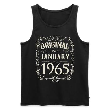 Vintage - Original since Januar 1965 Geburtstag - Männer Premium Bio Tank Top - Schwarz - Vorne - Michal (187cm)