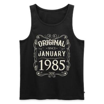 Vintage - Original since Januar 1985 Geburtstag - Männer Premium Bio Tank Top - Schwarz - Vorne - AI Model Male 178 light (178cm)