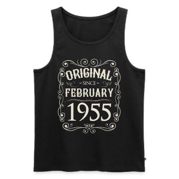 Vintage - Original since Februar 1955 Geburtstag - Männer Premium Bio Tank Top - Schwarz - Vorne - Michal (187cm)