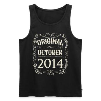 Vintage - Original since October 2014 birthday - Men's Premium Organic Tank Top - black - Front - Michal (187cm)