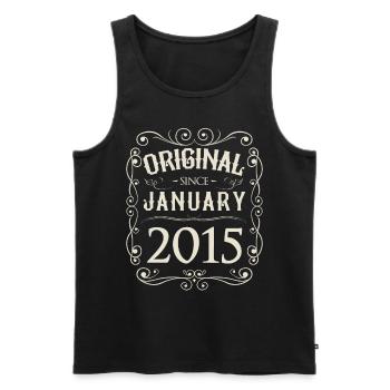 Vintage - Original since Januar 2015 Geburtstag - Männer Premium Bio Tank Top - Schwarz - Vorne - Michal (187cm)