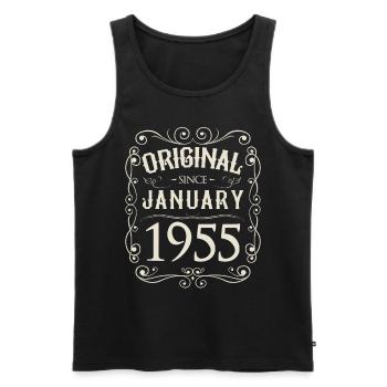 Vintage - Original since Januar 1955 Geburtstag - Männer Premium Bio Tank Top - Schwarz - Vorne - Michal (187cm)