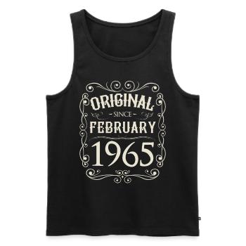 Vintage - Original depuis l'anniversaire de février 1965 - Débardeur bio Premium Homme - noir - Devant - AI Model Male 178 light (178cm)