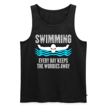 Triathlon Piscine Nageur - Débardeur bio Premium Homme - noir - Devant - Michal (187cm)