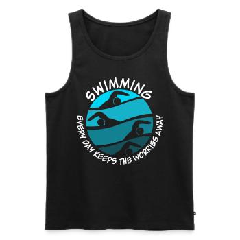 Nageur Piscine Triathlon - Débardeur bio Premium Homme - noir - Devant - Michal (187cm)