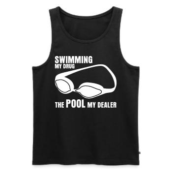 Entraîneur de piscine de nageur - Débardeur bio Premium Homme - noir - Devant - Michal (187cm)