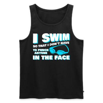 Entraîneur de natation Swimmer Pool - Débardeur bio Premium Homme - noir - Devant - Michal (187cm)