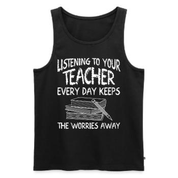 School Teacher Teaching Teachers - Männer Premium Bio Tank Top - Schwarz - Vorne - Michal (187cm)