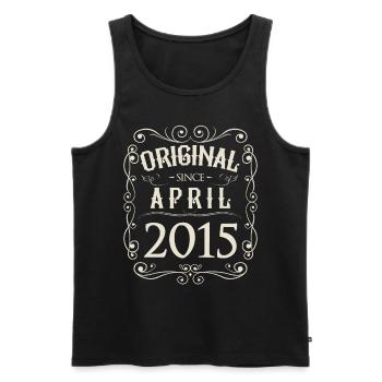 Vintage - Original since April 2015 Geburtstag - Männer Premium Bio Tank Top - Schwarz - Vorne - Michal (187cm)