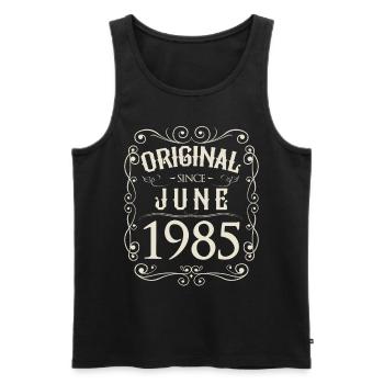 Vintage - Original since Juni 1985 Geburtstag - Männer Premium Bio Tank Top - Schwarz - Vorne - AI Model Male 178 light (178cm)