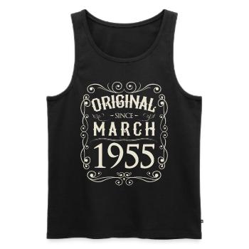 Vintage - Original since März 1955 Geburtstag - Männer Premium Bio Tank Top - Schwarz - Vorne - Michal (187cm)