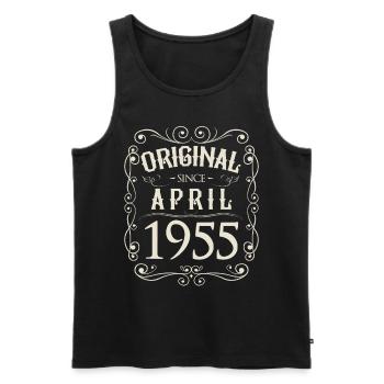 Vintage - Original since April 1955 Geburtstag - Männer Premium Bio Tank Top - Schwarz - Vorne - Michal (187cm)