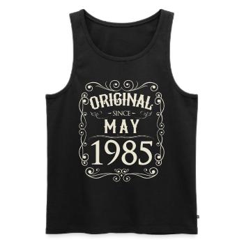 Vintage - Original since Mai 1985 Geburtstag - Männer Premium Bio Tank Top - Schwarz - Vorne - AI Model Male 178 light (178cm)