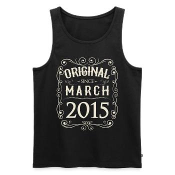 Vintage - Original depuis l'anniversaire de mars 2015 - Débardeur bio Premium Homme - noir - Devant - AI Model Male 178 light (178cm)