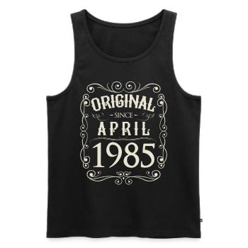 Vintage - Original since April 1985 Geburtstag - Männer Premium Bio Tank Top - Schwarz - Vorne - AI Model Male 178 light (178cm)