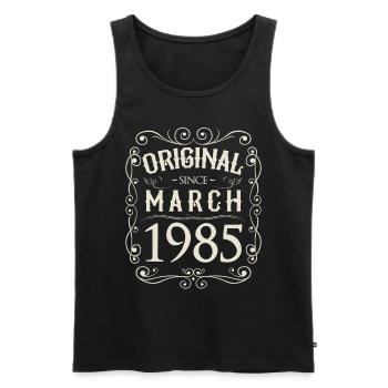 Vintage - Original since March 1985 birthday - Men's Premium Organic Tank Top - black - Front - Michal (187cm)