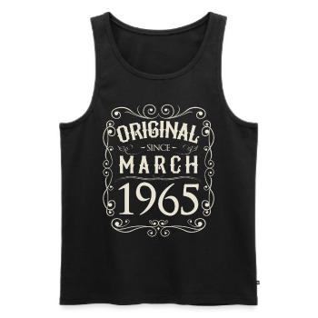 Vintage - Original since März 1965 Geburtstag - Männer Premium Bio Tank Top - Schwarz - Vorne - Michal (187cm)