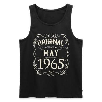 Vintage - Original depuis l'anniversaire de mai 1965 - Débardeur bio Premium Homme - noir - Devant - AI Model Male 178 light (178cm)