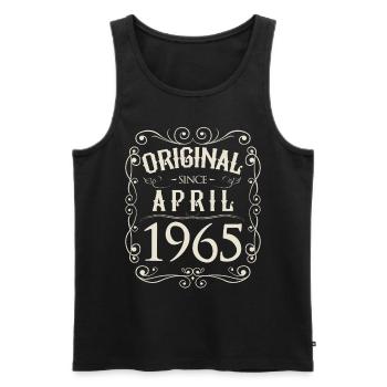 Vintage - Original since April 1965 Geburtstag - Männer Premium Bio Tank Top - Schwarz - Vorne - Michal (187cm)