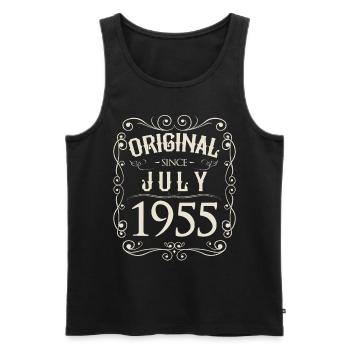 Vintage - Original depuis l'anniversaire de juillet 1955 - Débardeur bio Premium Homme - noir - Devant - AI Model Male 178 light (178cm)