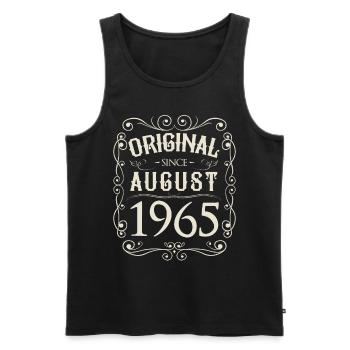 Vintage - Original since August 1965 Geburtstag - Männer Premium Bio Tank Top - Schwarz - Vorne - Michal (187cm)