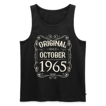 Vintage - Original since Oktober 1965 Geburtstag - Männer Premium Bio Tank Top - Schwarz - Vorne - Michal (187cm)