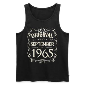 Vintage - Original since September 1965 Geburtstag - Männer Premium Bio Tank Top - Schwarz - Vorne - Michal (187cm)
