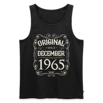 Vintage - Original since Dezember 1965 Geburtstag - Männer Premium Bio Tank Top - Schwarz - Vorne - Michal (187cm)