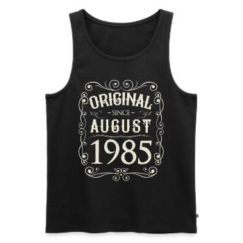 Vintage - Original since August 1985 Geburtstag - Männer Premium Bio Tank Top - Schwarz - Vorne - AI Model Male 178 light (178cm)