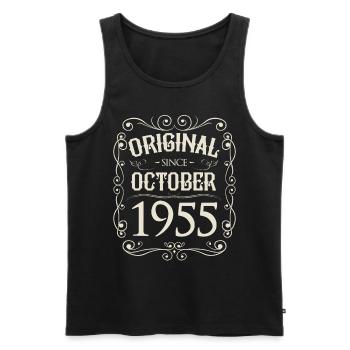 Vintage - Original since Oktober 1955 Geburtstag - Männer Premium Bio Tank Top - Schwarz - Vorne - Michal (187cm)