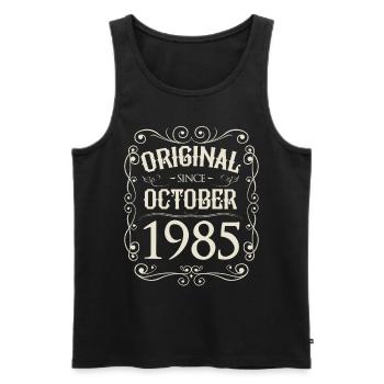 Vintage - Original since Oktober 1985 Geburtstag - Männer Premium Bio Tank Top - Schwarz - Vorne - AI Model Male 178 light (178cm)