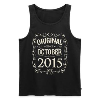 Vintage - Original since Oktober 2015 Geburtstag - Männer Premium Bio Tank Top - Schwarz - Vorne - Michal (187cm)
