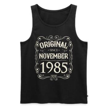 Vintage - Original since November 1985 Geburtstag - Männer Premium Bio Tank Top - Schwarz - Vorne - AI Model Male 178 light (178cm)