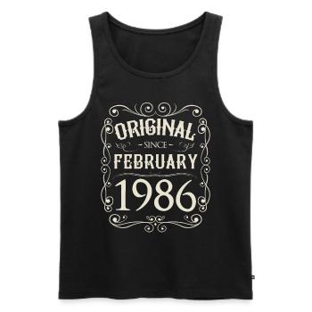 Vintage - Original since Februar 1986 Geburtstag - Männer Premium Bio Tank Top - Schwarz - Vorne - Michal (187cm)