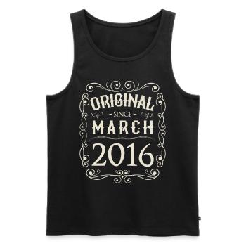 Vintage - Original since March 2016 Birthday - Men's Premium Organic Tank Top - black - Front - AI Model Male 178 light (178cm)