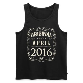 Vintage - Original since April 2016 Birthday - Men's Premium Organic Tank Top - black - Front - AI Model Male 178 light (178cm)