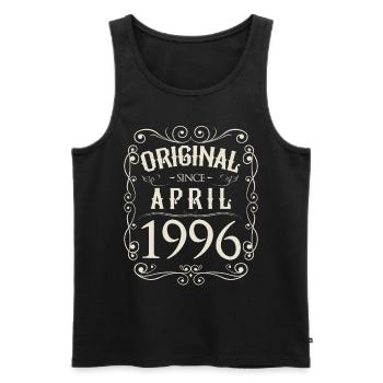 Vintage - Original since April 1996 Birthday - Men's Premium Organic Tank Top - black - Front - AI Model Male 178 light (178cm)