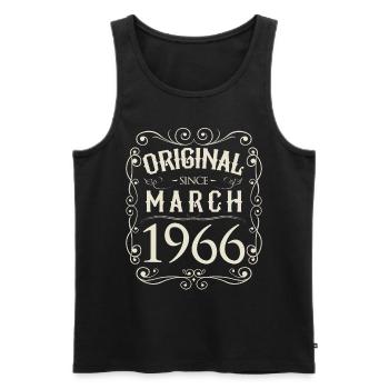 Vintage - Original since März 1966 Geburtstag - Männer Premium Bio Tank Top - Schwarz - Vorne - Michal (187cm)